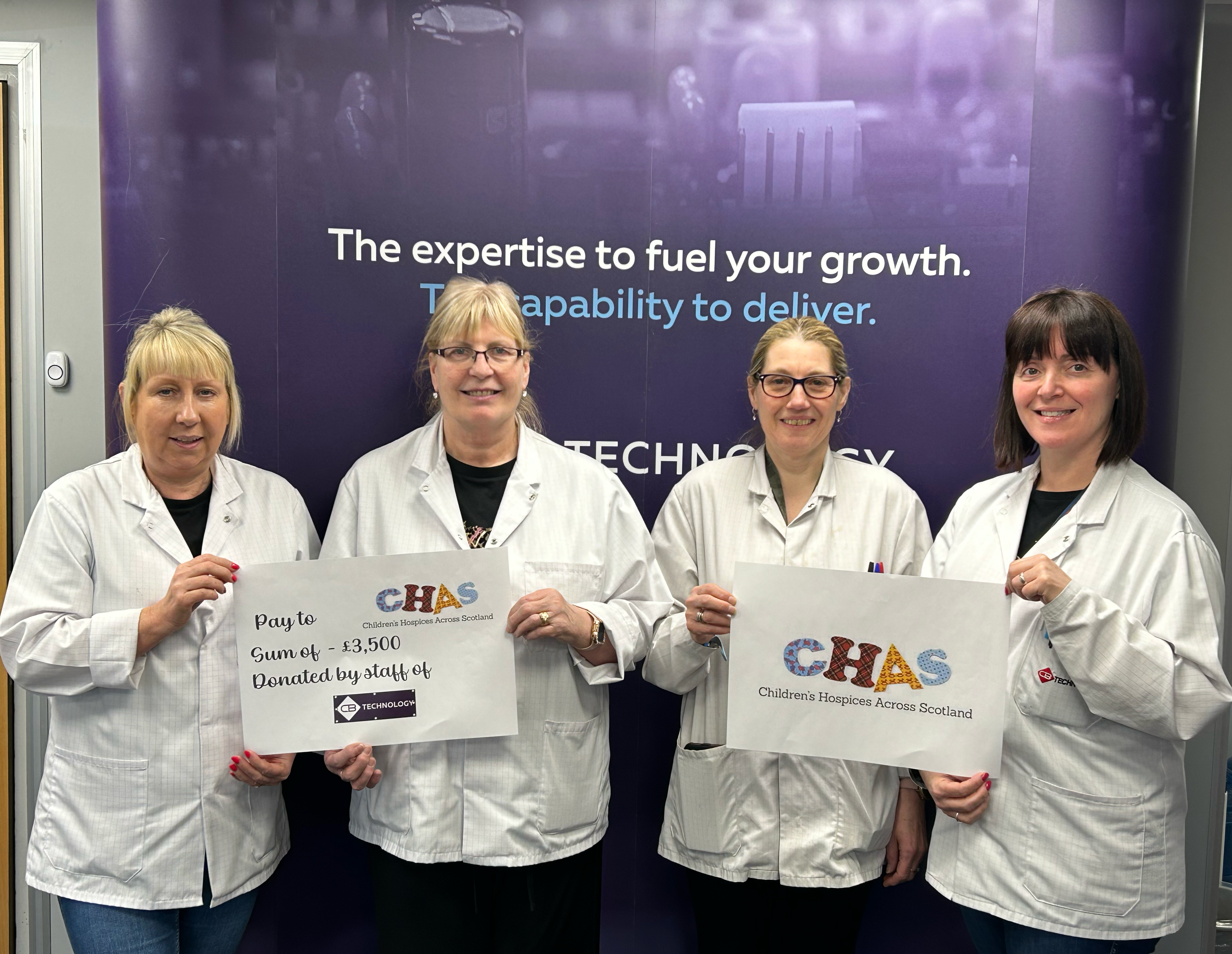 (L-R) Gillian Aitken, Specialist Hand Solderer; Ivy Stewart, Quality Inspector; Tracey Kerr, Quality Technician; Donna Heap, SMT Lead Operator.